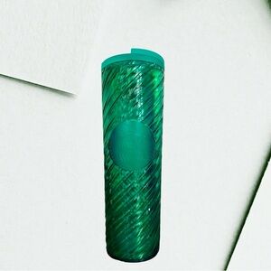 Starbucks Winter Green Swirl Textured 16 oz Cold Drink Tumbler